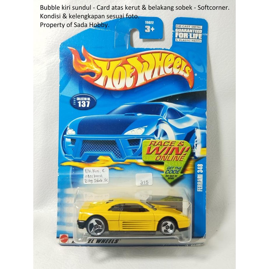 DCT... Hot Wheels Hotwheels Ferrari 348 Kuning