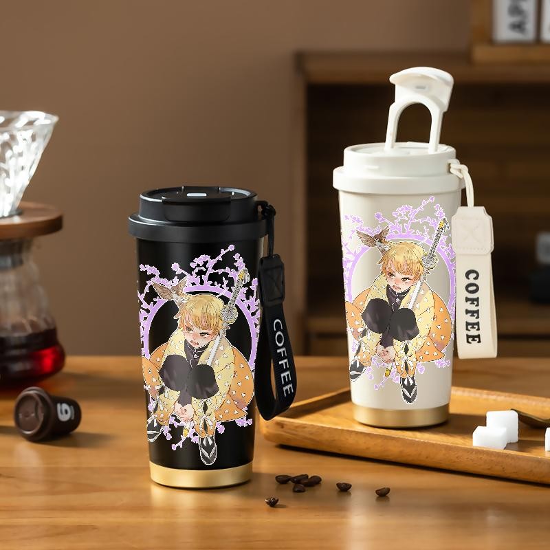 Tumbler Demon Slayer Zenitsu Agatsuma Botol Minum Aesthetic CUP 500 ML Kopi Stainless Steel Vacuum M