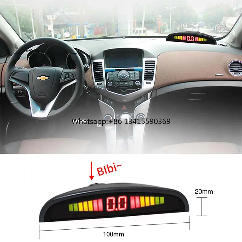 8pcs Car Parking Reverse Sensor Buzzer LED Display Set Full Vehicle Assistant for Front & Rear Car R