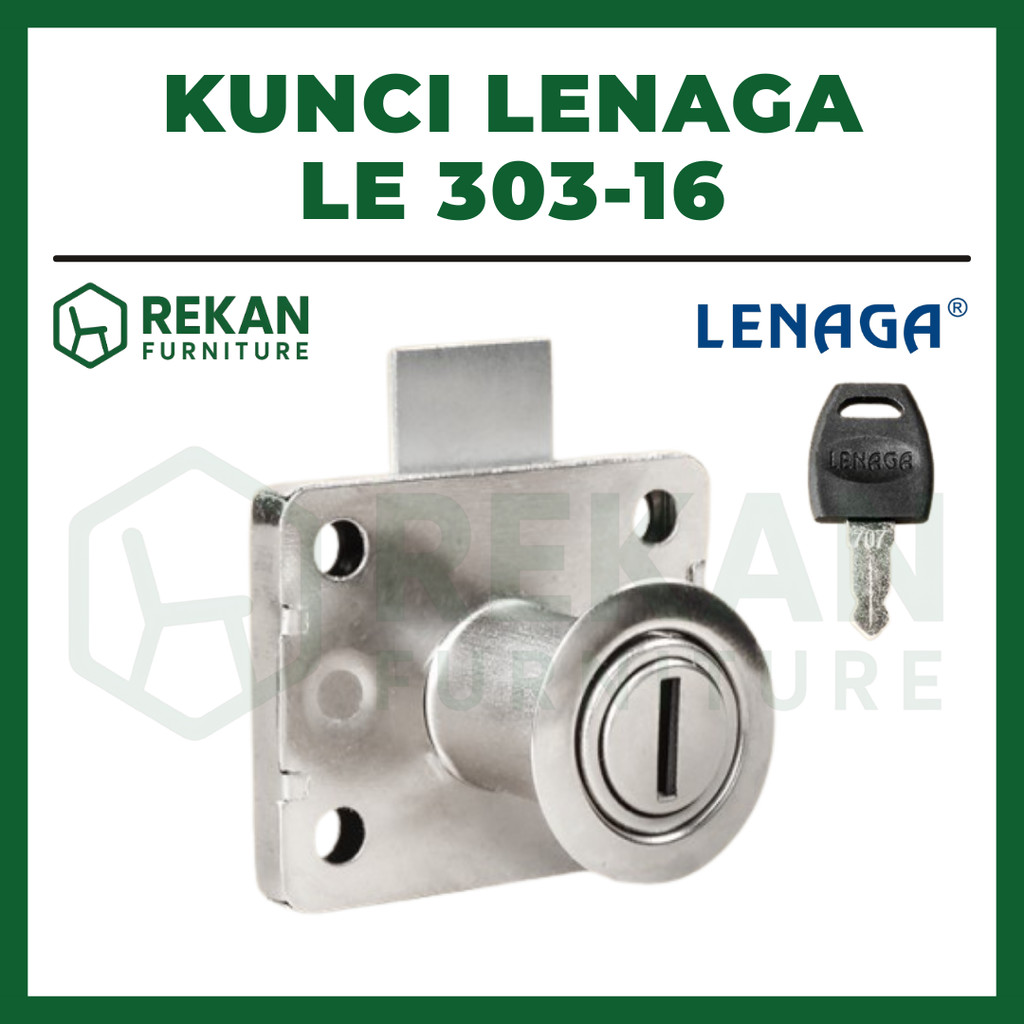 Kunci Laci Lenaga LE-303 Huben – Diameter Silinder 16 mm, Nylon & Besi Plat