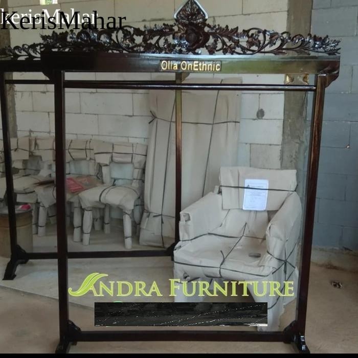 gawangan kayu ukir jati,gawangan baju,gawang batik, gantungan baju KH2