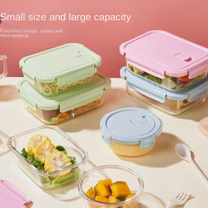 Candy Food Storage Kotak Penyimpanan Kontainer Makanan Bekal Kaca Kotak Tempat Makan Kaca Glass Food