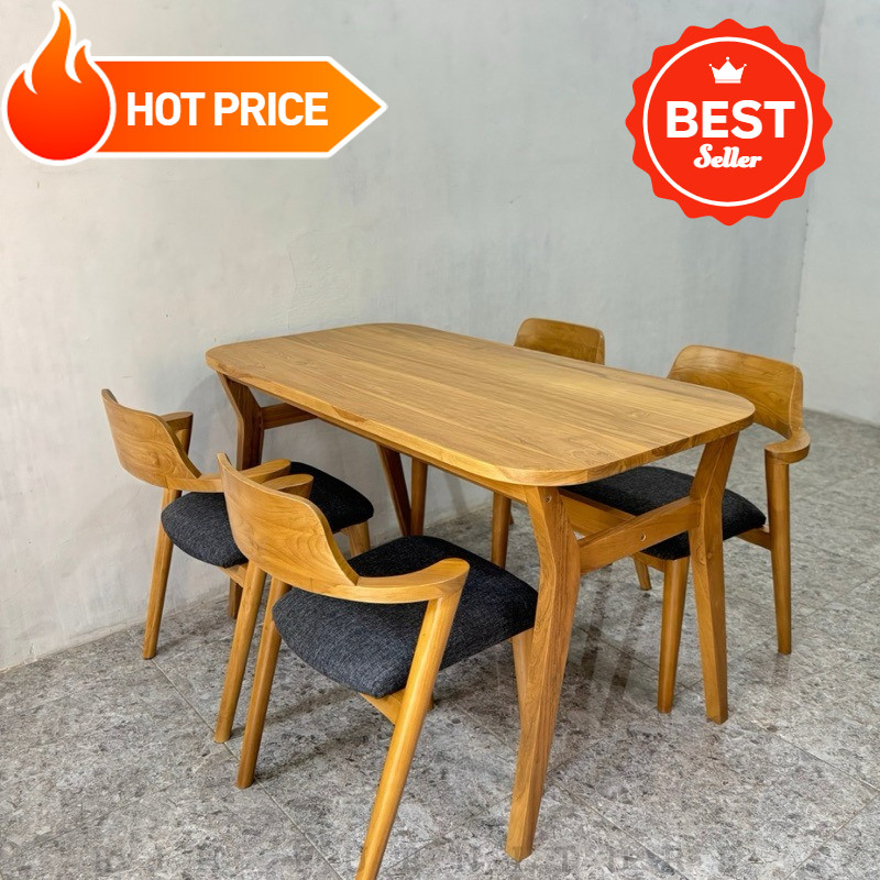 KURSI MAKAN 4 kursi MEJA MAKAN MINIMALIS JATI MEJA MAKAN MINIMALIS JATI SET MEJA MAKAN 4 kursi DININ