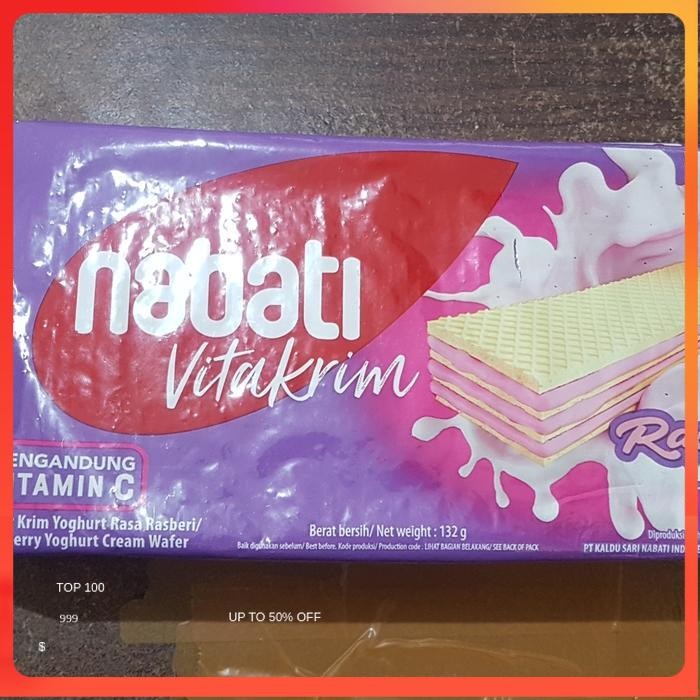 Nabati VitaKrim Raspberry Yoghurt 132gr - Wafer Yoghurt Rasa Rasberi
