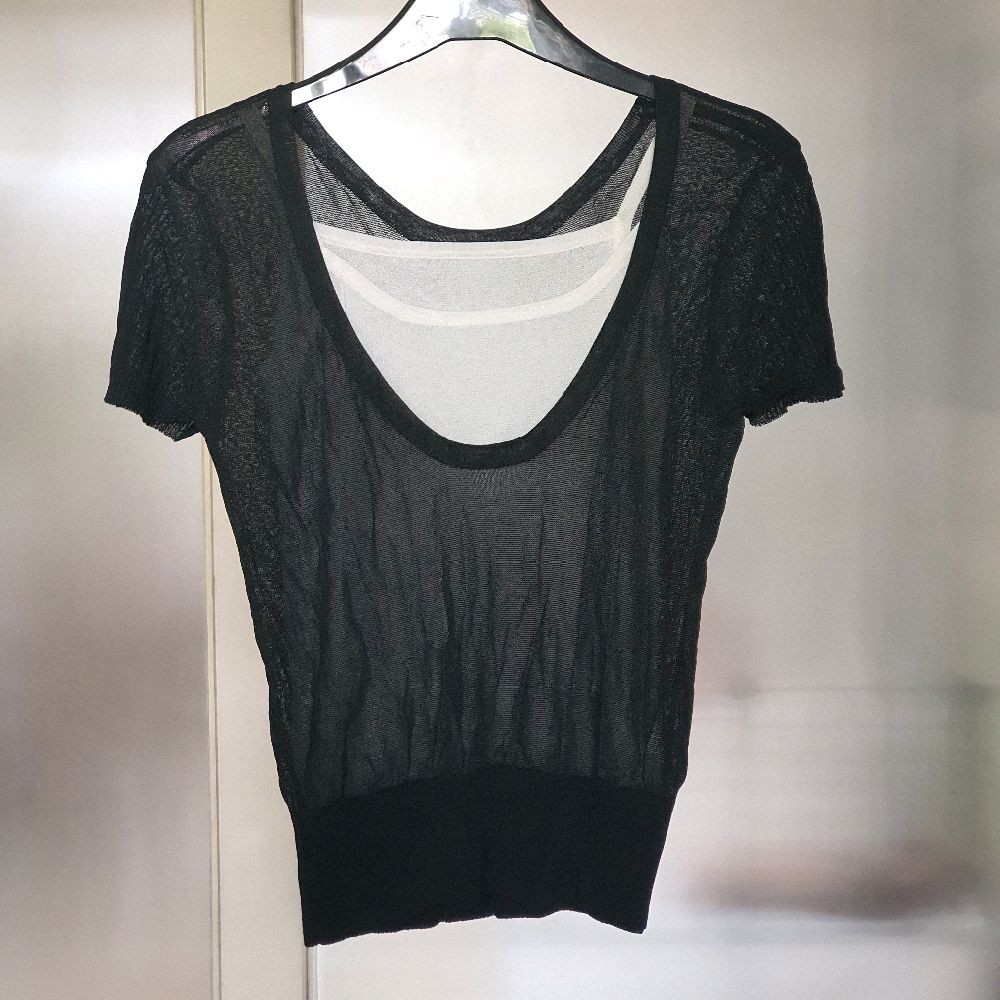 Z baju wanita atasan cewek inner outer rajut knit tanpa merek hitam putih preloved seken Knitwear To