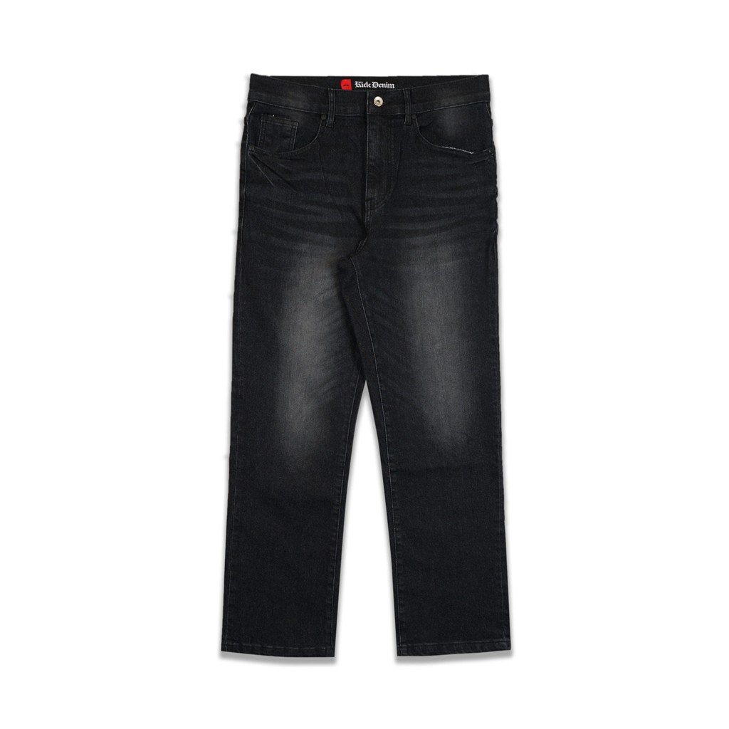 Kick Denim - Celana Panjang Denim Pria Hitam Wash Basic | Lp DNM NERO