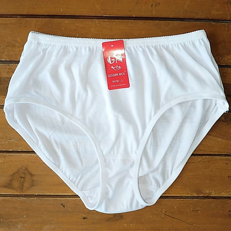 Celana Dalam Wanita Golden Nick Warna Putih 100% katun Size M L XL XXL | CD Wanita Warna Putih | Cel