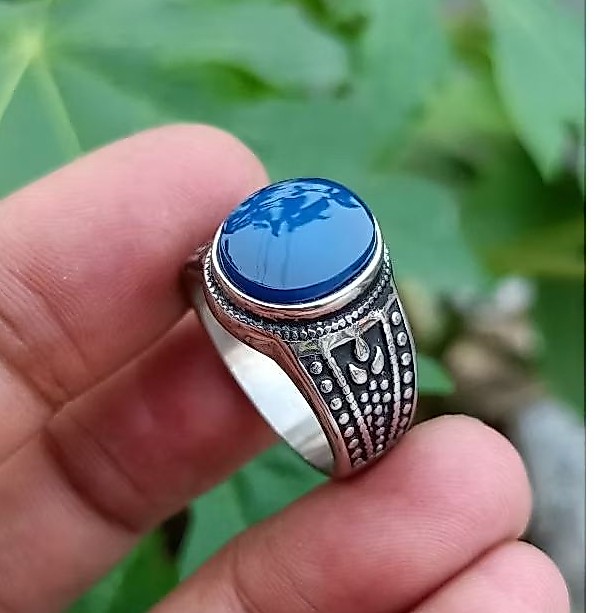 cincin Batu akik Yaman azroq asli reallpict original yemen (Ring titanium)