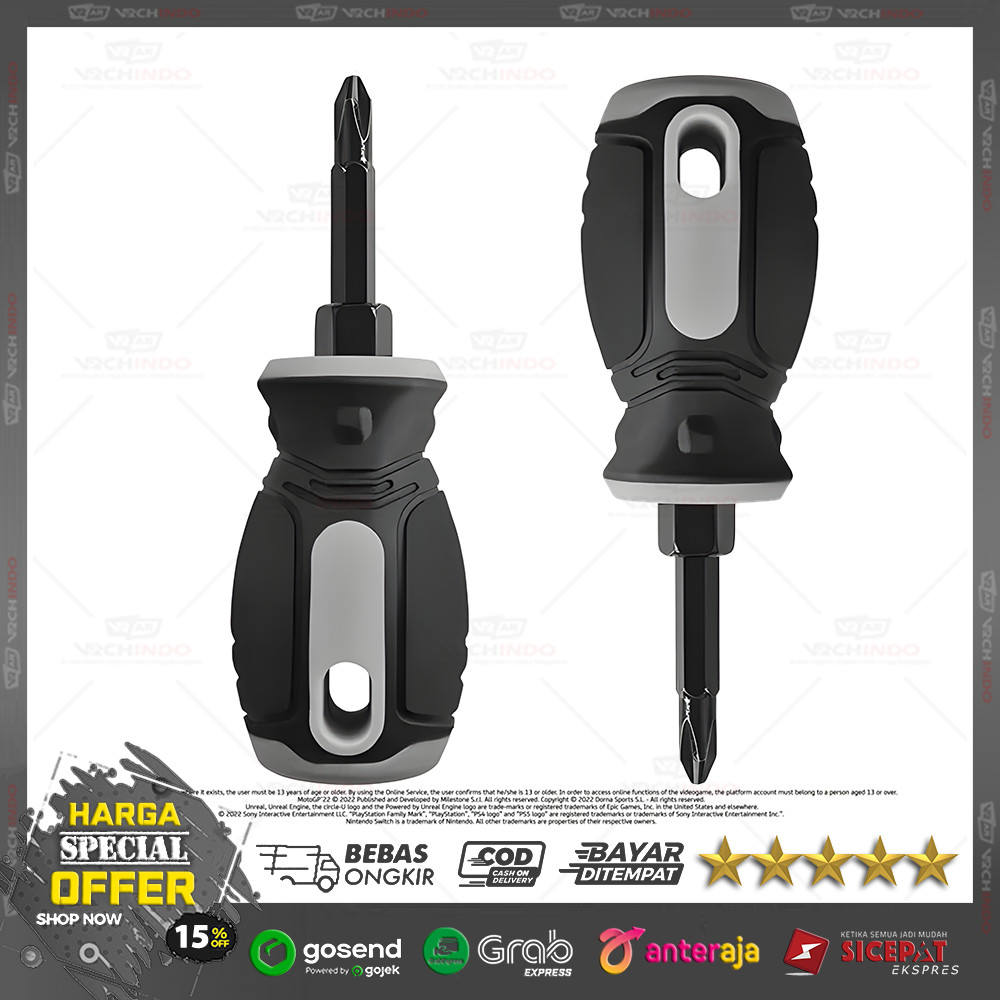 Obeng Mini Bolak Balik PH2 No 2 + Minus 9.5CM Alat Servis 