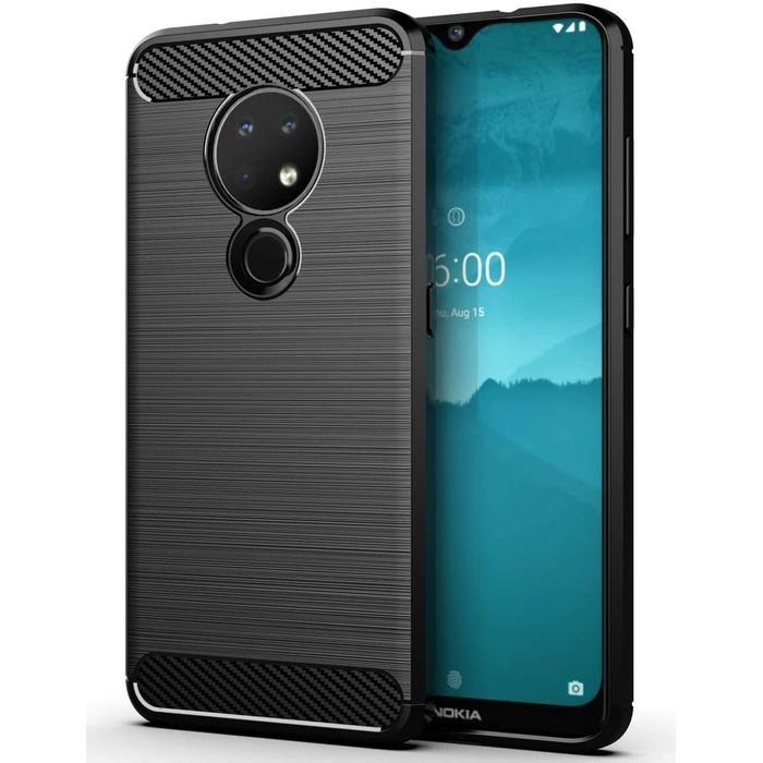Case for Nokia 5.3 Rugged Armor Silicone Carbon Fiber Soft Casing