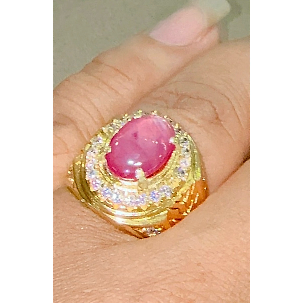 NATURAL ruby color burma super ikat alfaka super ( serat fatwa star cleep ) warna cerah dan bagus ha