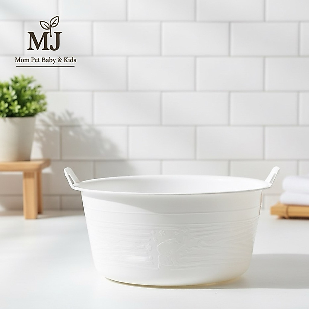 Bak / Baskom Plastik  Putih Dengan Kuping - MJ x RumahPutihQu