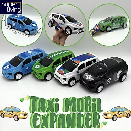 Taxi Mobil Expander Mainan Mobil Anak Anak Express, Bluebird, Grab, Silverbird