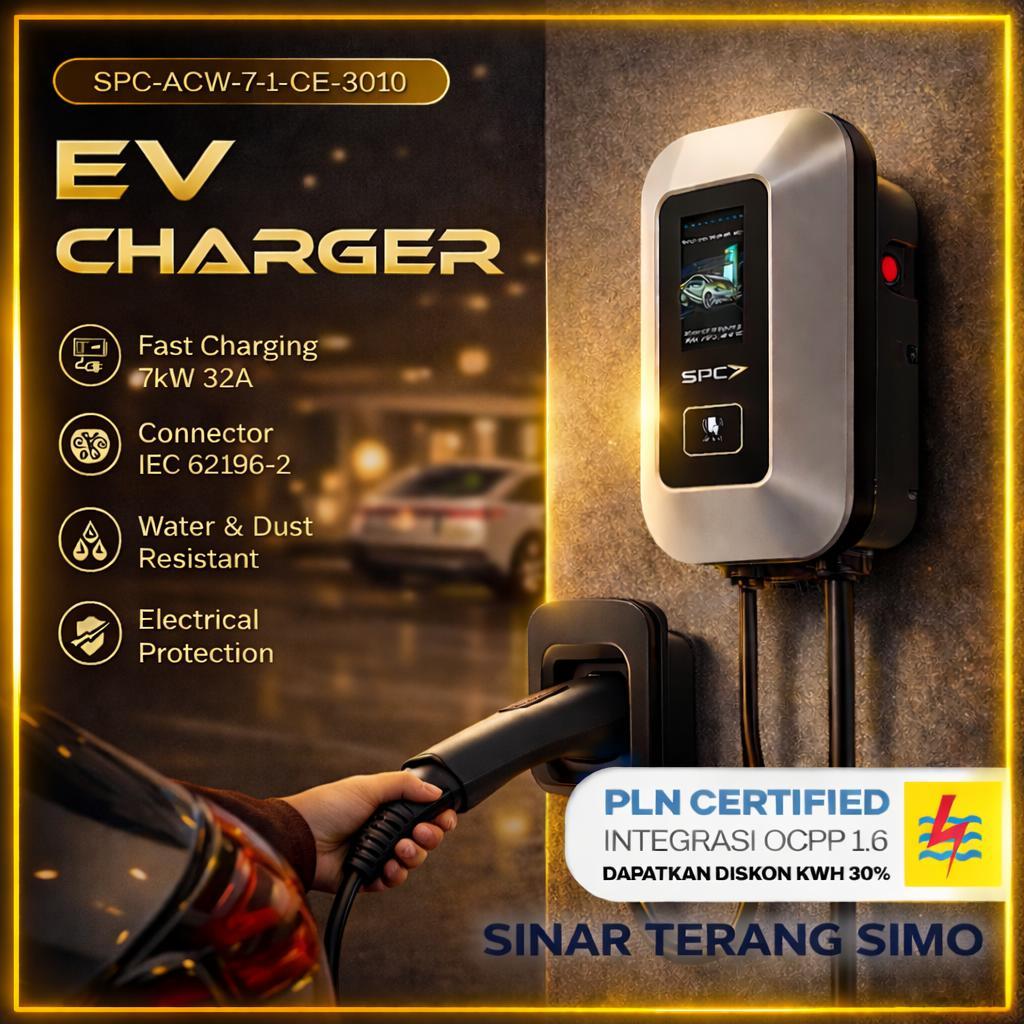 NEW (STANDART PLN) EV Wall Charger Mobil listrik EV Car Swipe Card SPKLU | 7KW - 32A-ACW-7-1-CE-3010