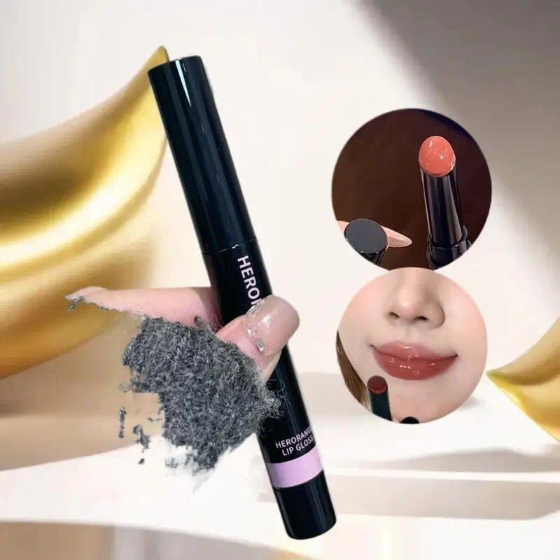 HERORANGE Mirror Jelly Solid Lip Gloss Peach Lipstick Hydrating Clear Water Lip Glaze Moisturizing L