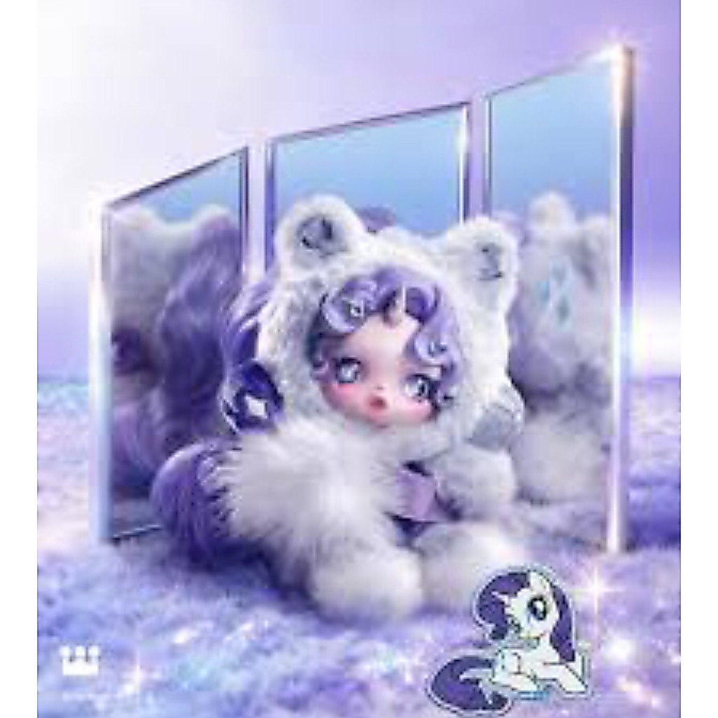 POP MART SKULLPANDA x My Little Pony RARITY Plush Doll Pendant Blind Box Birthday Gift Kid Toys