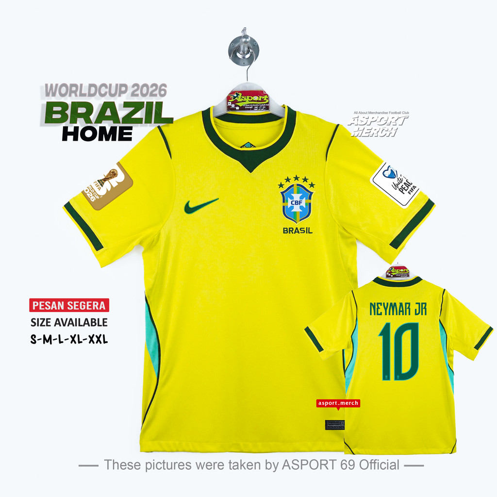 JERSEY BRAZIL HOME 2026 PILDUN FANS VERSION TERBARU BRAZIL HOME 26 WORLDCUP