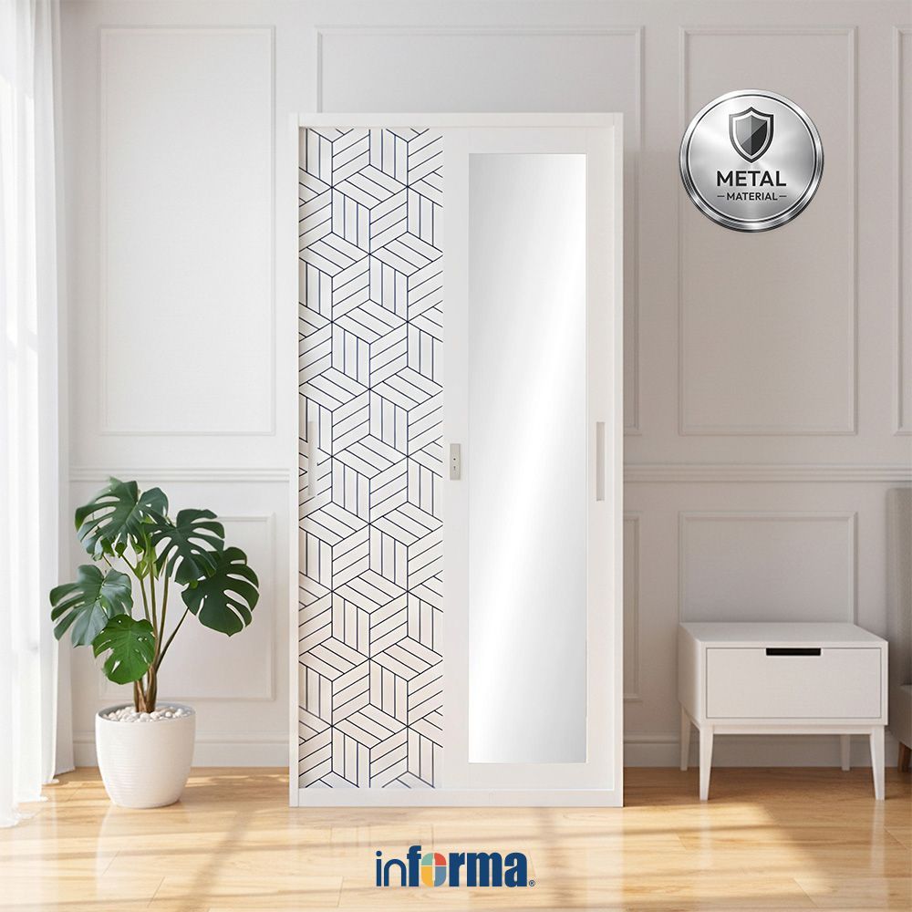 Informa Wilmer Lemari Pakaian 2 Pintu - Putih Lemari Baju Almari Baju Lemari Kamar Lemari Minimalis 