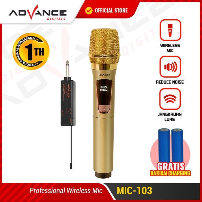 Advance MIC103 Mic Wireless Microphone Bluetooth Karaoke BONUS Baterai - MIC103