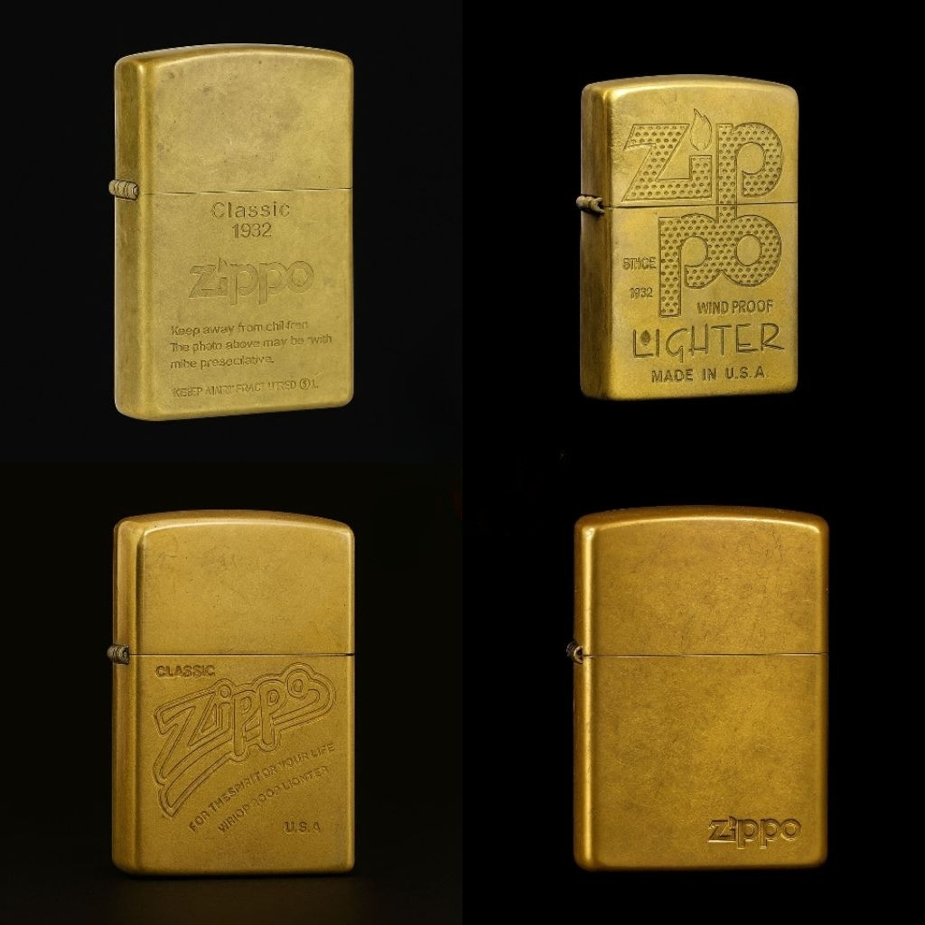 Korek Api Zippo Denting 2x bunyi nyaring gold silver