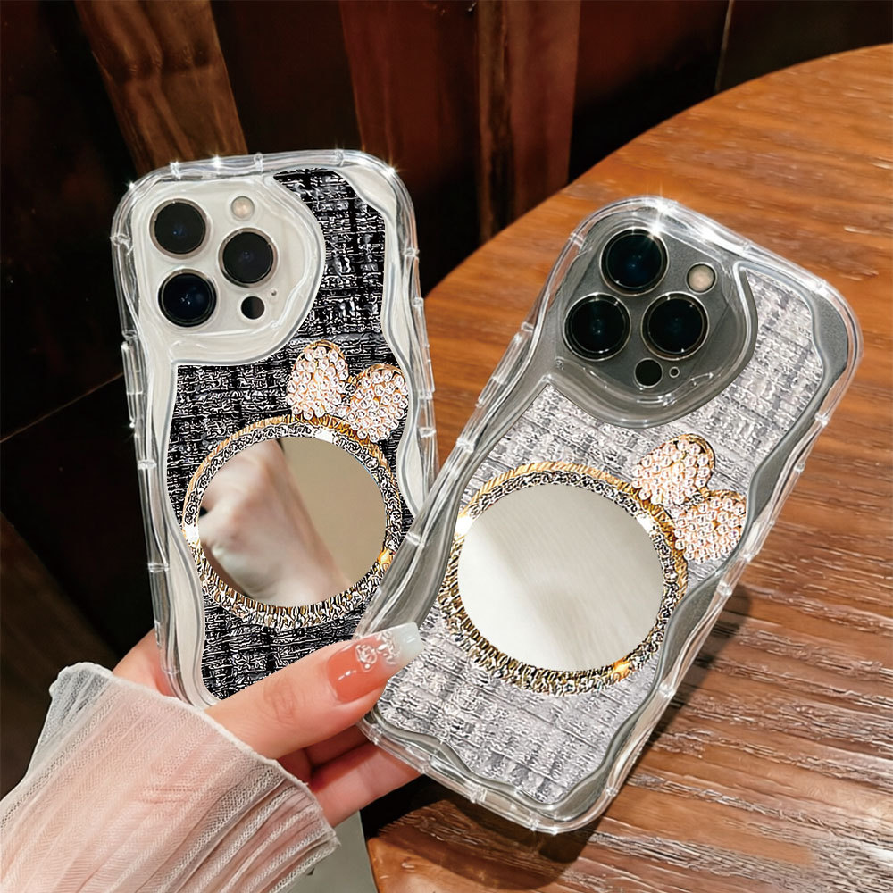 Clear Cream Mirror Phone Case For ITEL A70 A60 A05S A50 P55 RS4 S23 Plus Tecno Camon 30 20 19 Spark 