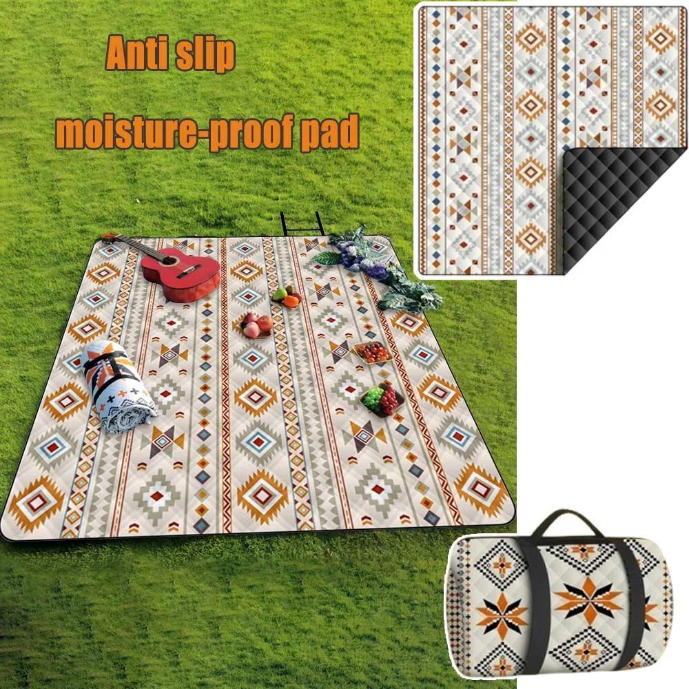 Ultrasonic Thickened Picnic Mat Moisture Proof Outdoor Picnic Blanket Lawn Mat Camping Mat Portable 
