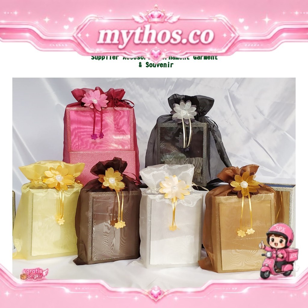 TAS SERUT ORGANZA ORGANDI BONUS BUNGA TEMPAT SESERAHAN BUKU YASIN HAMPERS PARCEL KANTONG SERUT TERLA