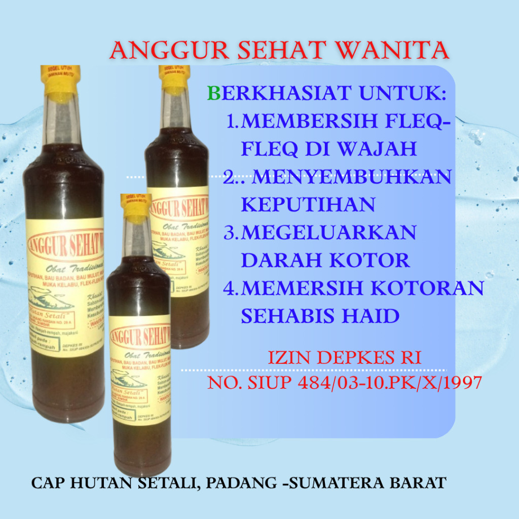 

Anggur Sehat Wanita Tradisional Herbal Alami