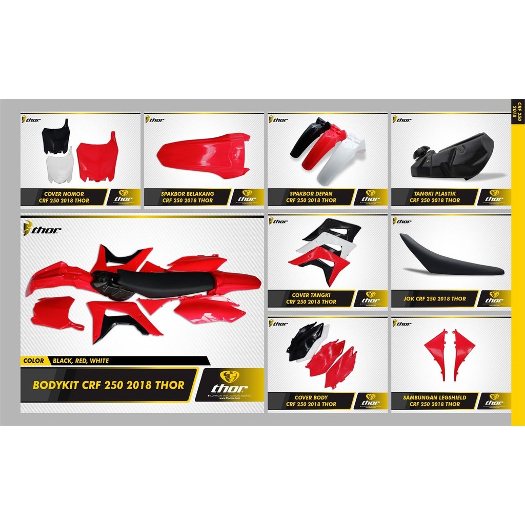Body Set Plastik Body Cross Trail CRF 250 2018 Include Jok dan Tangki Thor