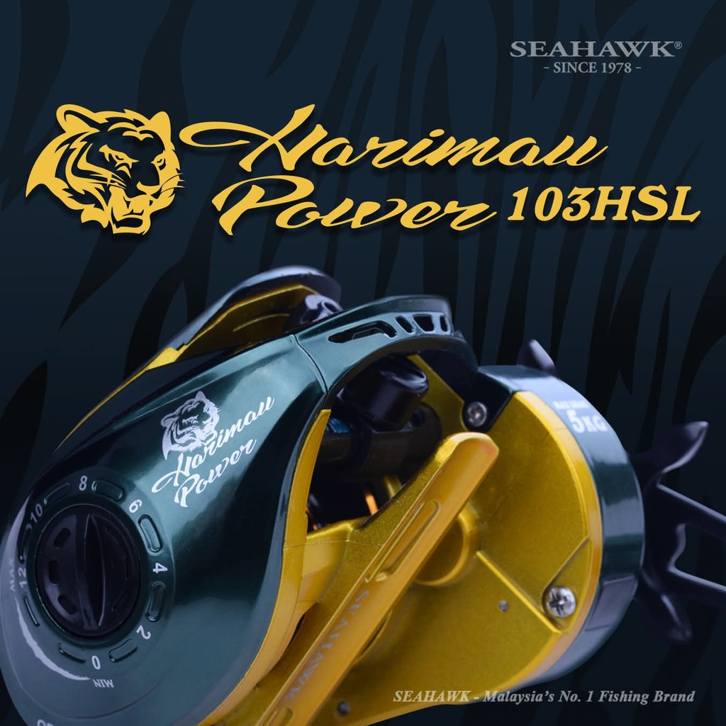 SEAHAWK Reel Baitcasting Harimau Power 103HSL - Fishing Reel