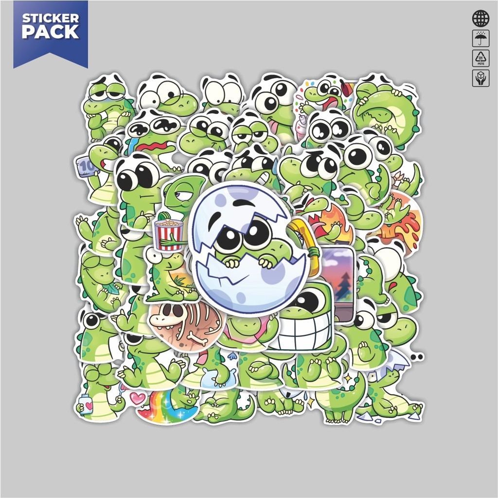 

[100PCS]Stiker Pack Stiker Animal Cute Dean the Dragon boy Aesthetic Vinyl Anti Air Dekorasi Sticker Laptop Buku Journal Koper Helm Casing HP Gitar Helm Skateboard