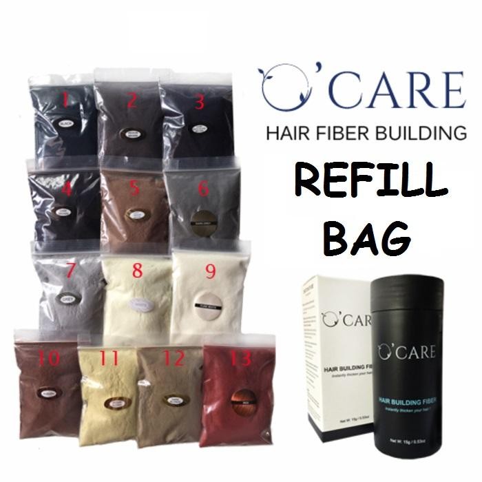 OCARE HAIR BUILDING FIBER REFILL 57g HITAM / RAMBUT ANTI BOTAK - Black, 25g