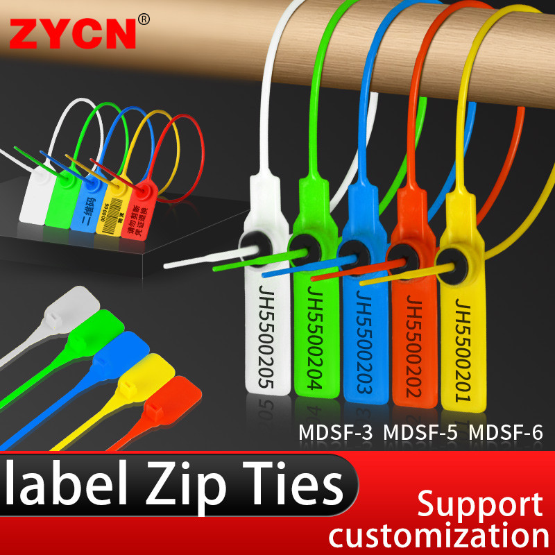 

100Pcs Plastic Tamper Seals Signage Security Tag Garment Brand Shoes Numbered Camp Zip Tie Labels Anti Counterfeit Blank Customi