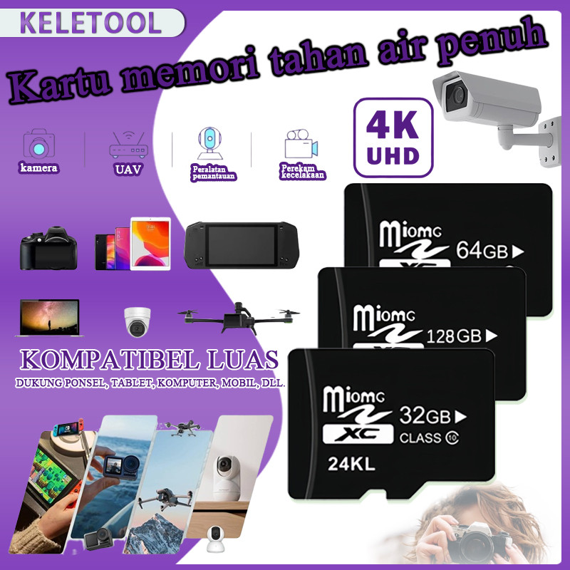 Kartu Memori High Speed 128GB Micro SD U3 A2 V30 Kecepatan Baca 129MB/s Kamera Video 4K Drone Smartp