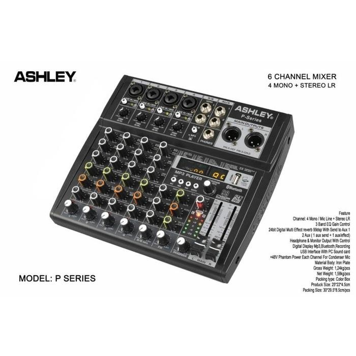 Mixer Audio ASHLEY P Series 6 Channel Original 6 Channel P-Series ASHLEY