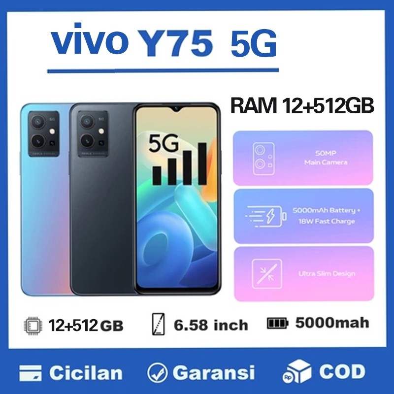 HP VIVO Y75 RAM 12GB ROM 512GB 5000MAH 6.58 INCH TELEPHONE 5G