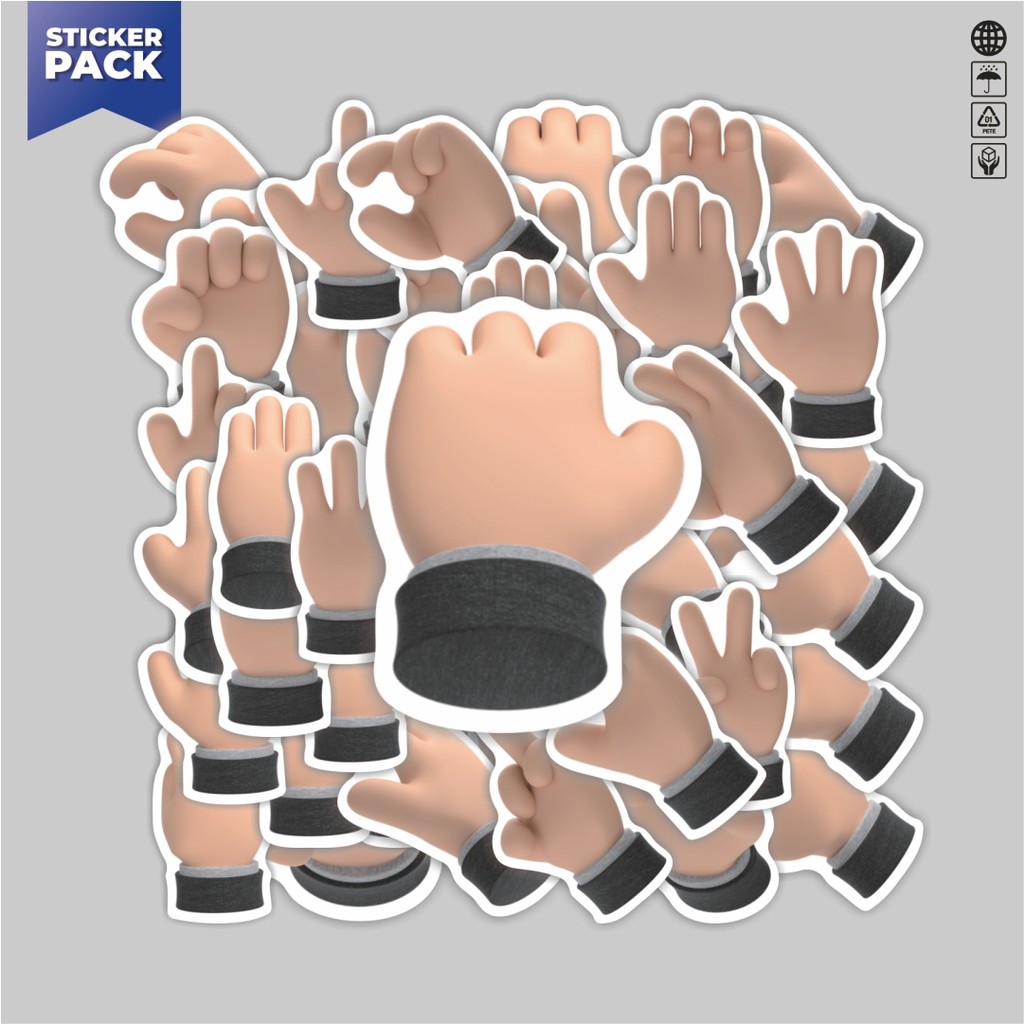 

[100PCS]Stiker Pack Stiker Hands Tone [Nada Tangan] Aesthetic Vinyl Anti Air Dekorasi Sticker Laptop Buku Journal Koper Helm Casing HP Gitar Helm Skateboard
