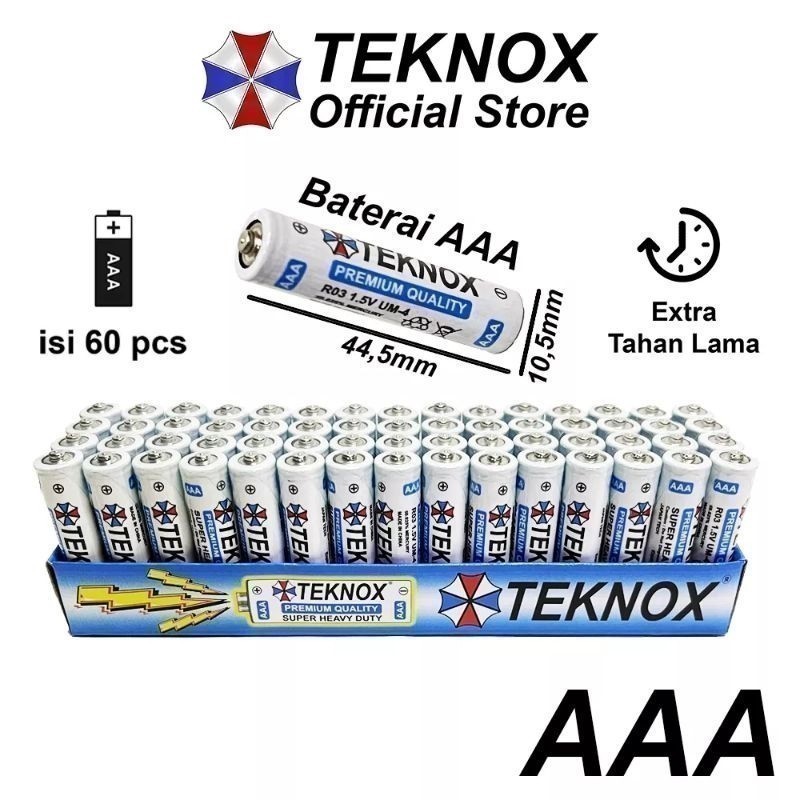 

(60 Pcs) TEKNOX Baterai A3 / AAA- TEKNOX PREMIUM QUALITY