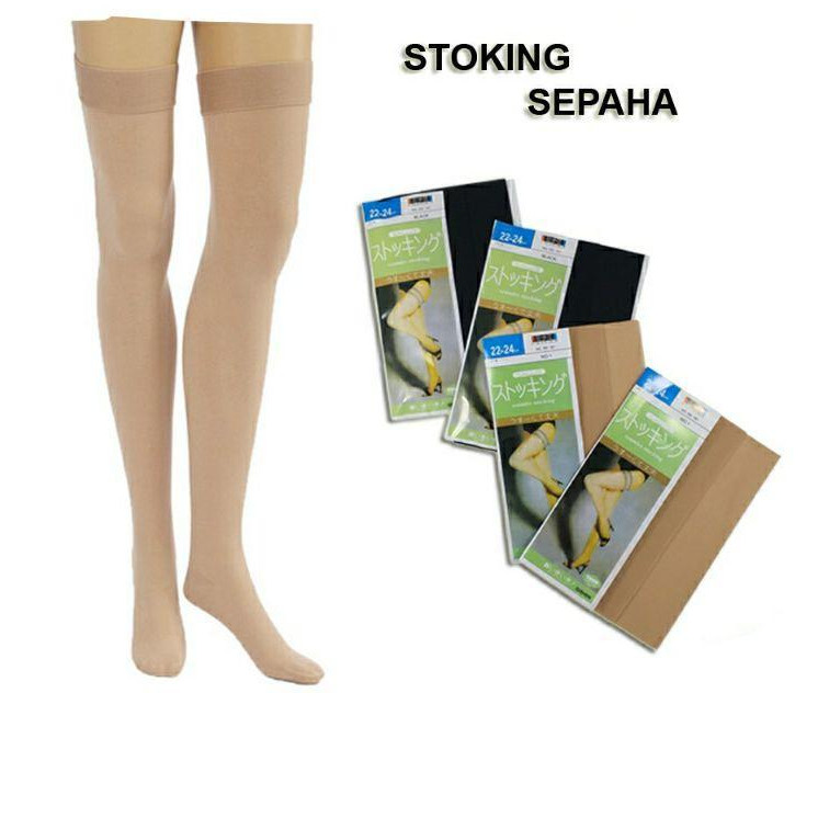 ABRISD SKK-Paket 12 Pasang Stoking Wanita Sepaha Warna Kulit dan Hitam Kaos Kaki Stocking Sepaha Sto
