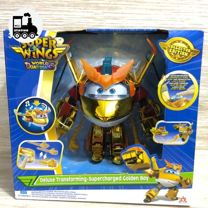 Super Wings World Guardians Figure - SUPERCHARGED GOLDEN BOY (BIG)