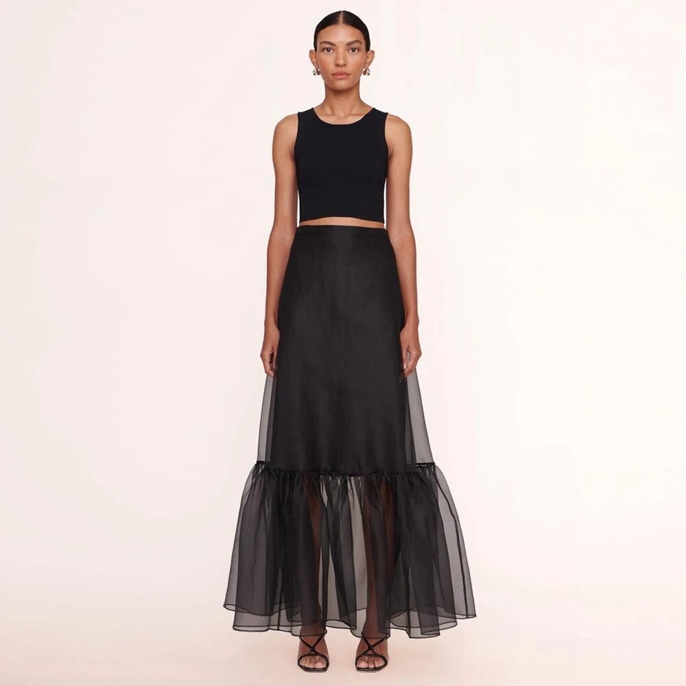 Rok organza skirt transparen  panjang  80cm