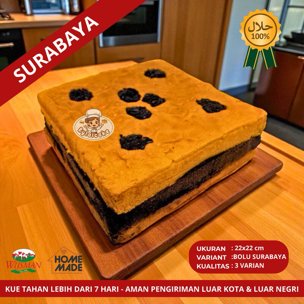 

KUE LAPIS SURABAYA (22x22 cm) — BOLU SURABAYA / LAPIS SBY / SURABAYA
