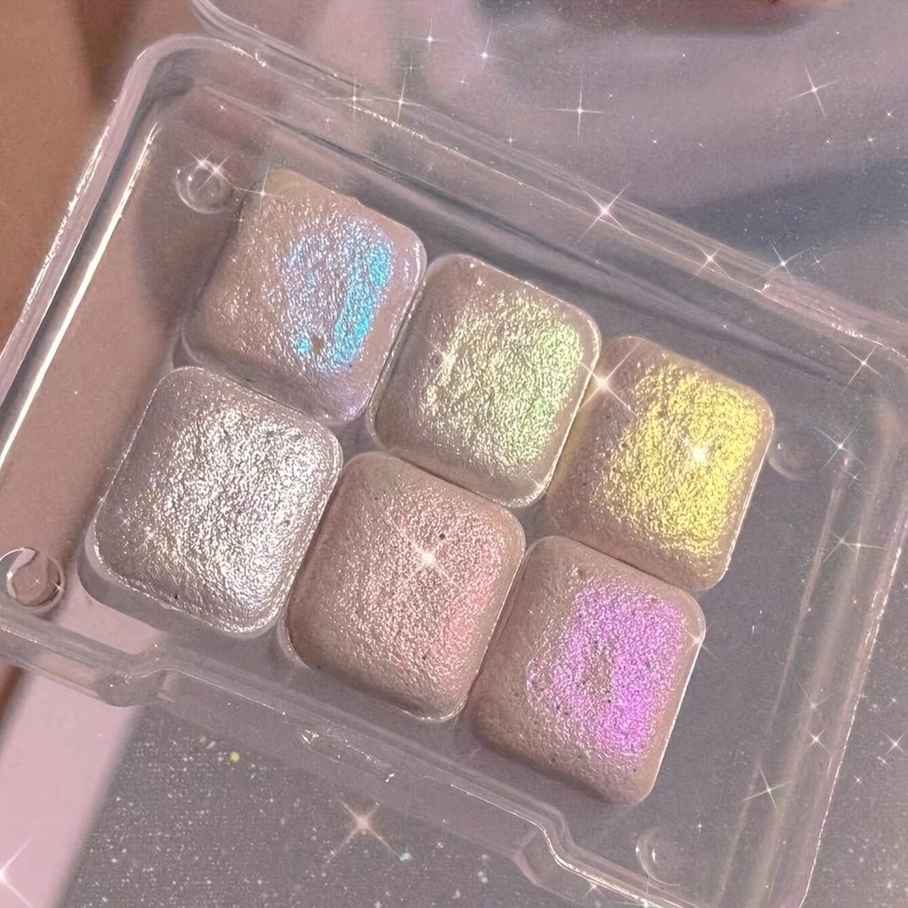 

6 colors of handmade metal solid watercolor pigments, Mermaids, blue, green, purple series, suitable for painting, school art