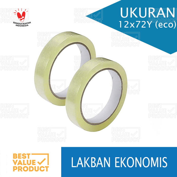 

ISOLASI / SELOTIP / LAKBAN MURAH 12 MM x 72 YARD (1/2 inch) Economis