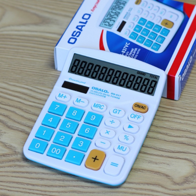 

OSALO 12-Digit Solar Desktop Calculator - Solar-Powered Office Calculator with Large Display, Perfect for Home & Office Use