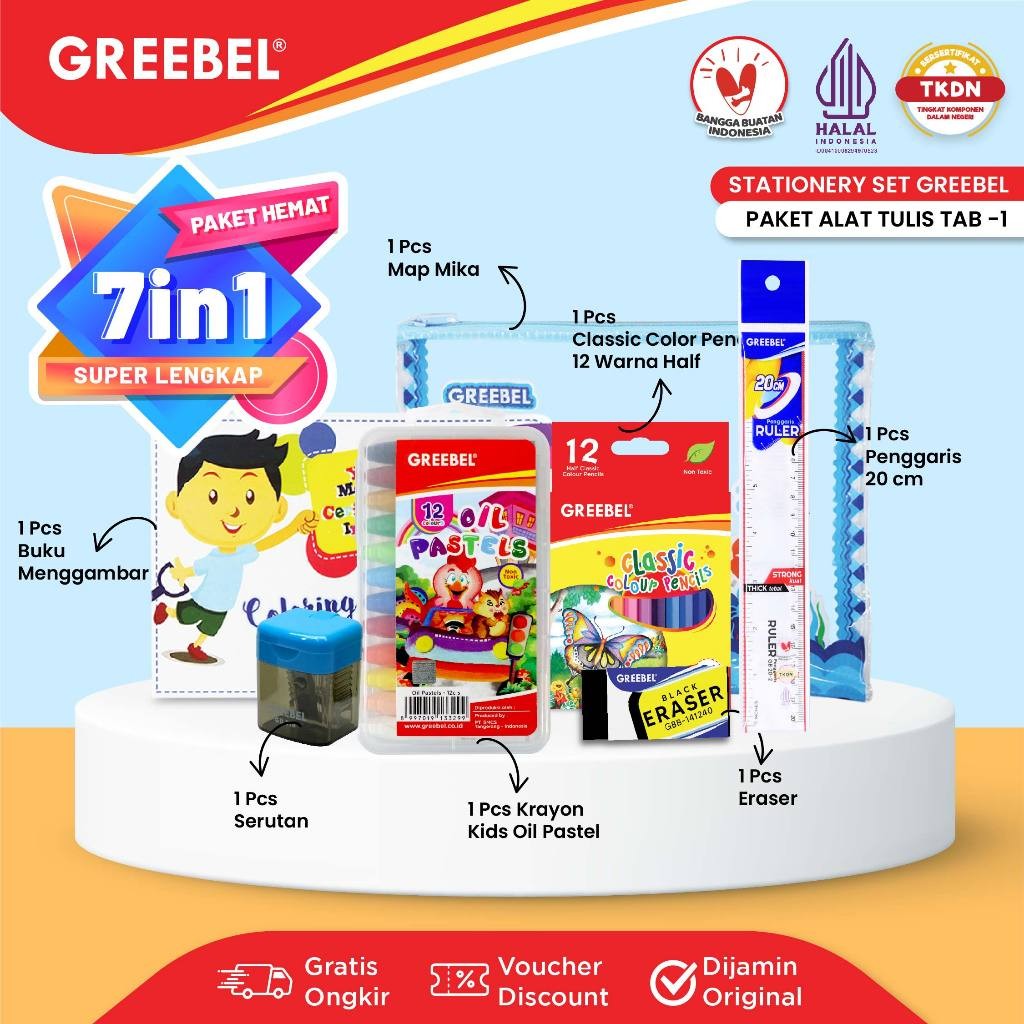 

GREEBEL Paket Alat Tulis TAB-1 / Stationery Set / Paket Mewarnai