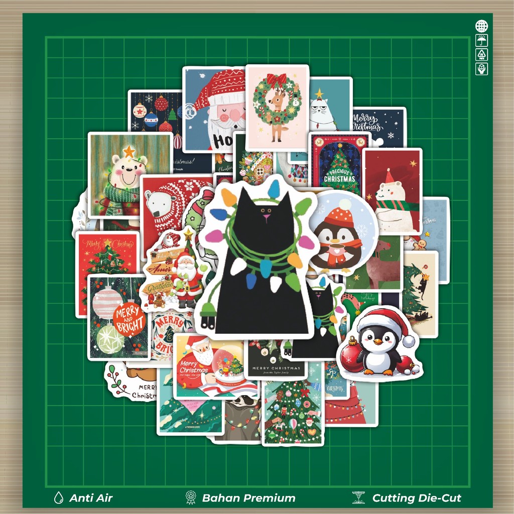 

HOT 50 PCS STIKER Stiker Tema Natal V2 Stiker Fashion Cars Decal Dingin Kartu Album Custom Vinyl Anti Air- Sticker Aesthetic Buku Journal Koper Casing HP Tablet Laptop Helm Motor Botol Minum