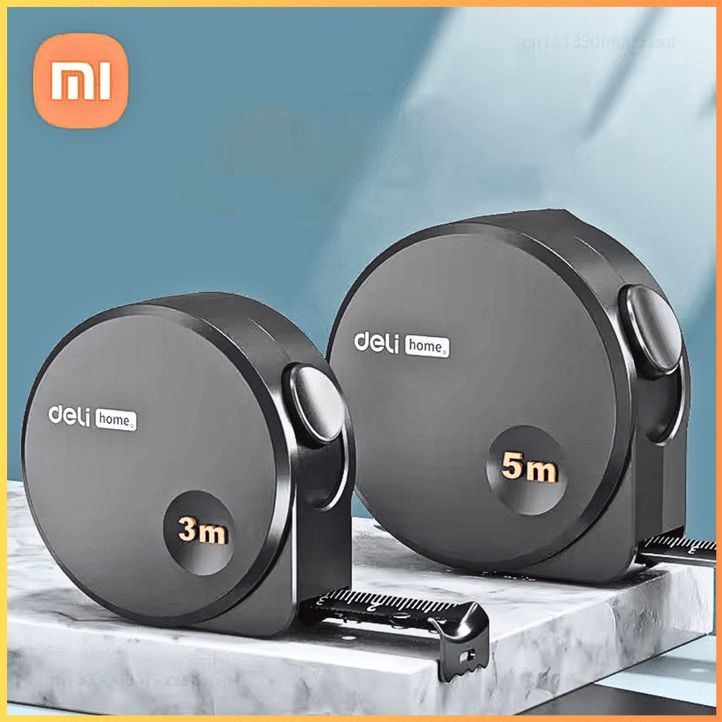 Deli Meteran Roll Tukang paling bagus stainless anti karat / meteran tukang High 19mm 5M HT8519