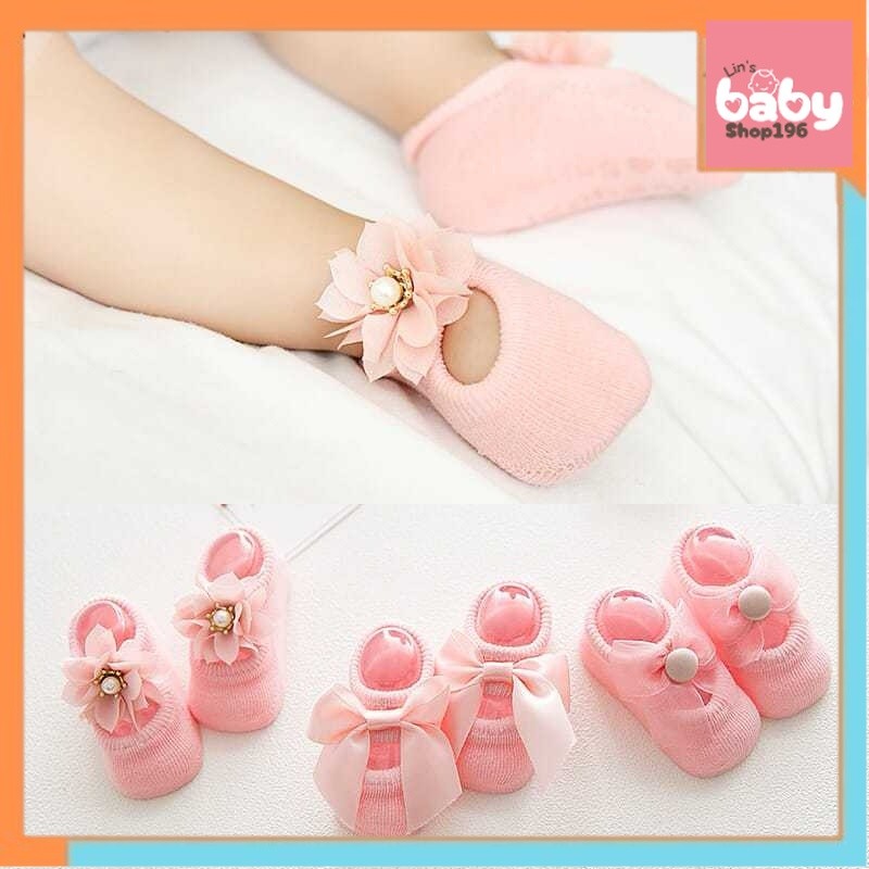 A14 Kaos kaki bayi perempuan non slip anti licin kualitas premium motif 3 jenis(0-9bulan) BAJU  ANAK