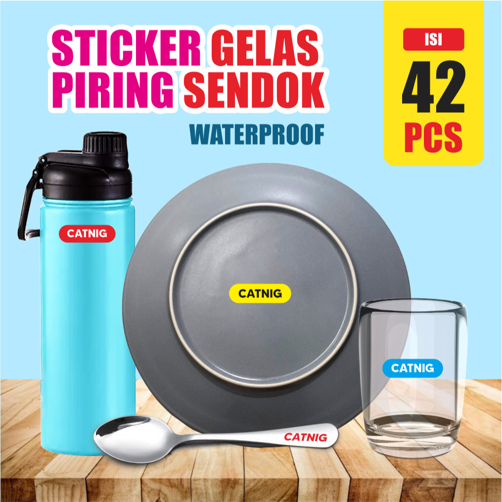 

COD STICKER NAMA SENDOK PIRING GELAS WATERPROOF TIMBUL UV DTF STIKER PIRING SENDOK